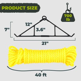 Highwild Game Hanging Gambrel & Hoist Kit with Pulleys & Rope - Deer Hunting Accessories - Best Wild Hunting Gift - 700 lbs