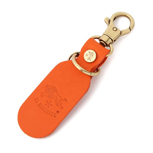 IL BISONTE Key Ring, Keychain, Leather, Genuine Leather, Cowhide Leather,