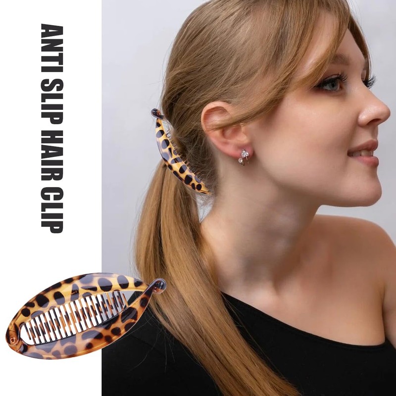 4 Pack Vintage Fishtail Hair Clips French Banana Clips Ponytail