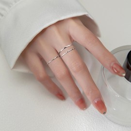 Adramata 8Pcs 1mm Stainless Steel Rings for Women Men Fashion Plain Band Knuckle Stacking Midi Thumb Dainty Thin Rings Set Size 5-10 Silver Gold Tone