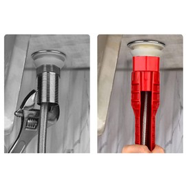 (8-in-1) Professional Plumbing Tool, Faucet and Sink Installer, Multi-Size 20-27/34-40mm for Toilet Bowl/Sink/Bathroom/Kitchen Plumbing Repair Installation and more (Red)