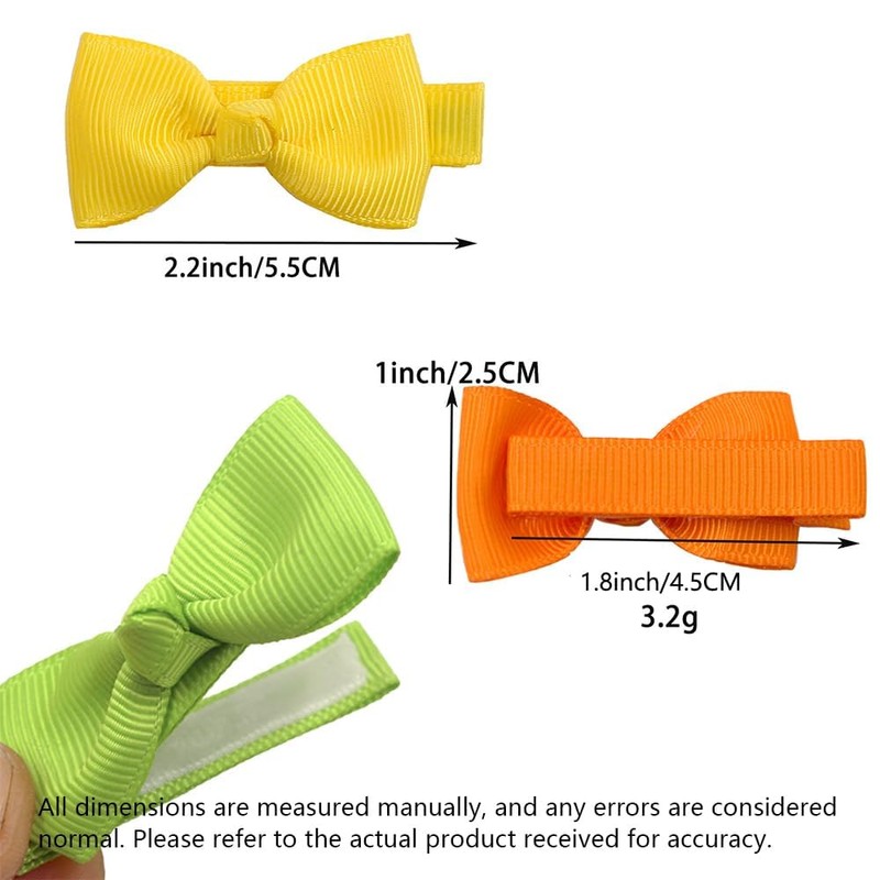 50 Pcs 2inch Mini Bow Hair Clips for Baby Grils