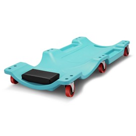 DNA MOTORING 36" L X 17" W x 4.25" H Vehicle Repair Low Profile Automotive Creeper w/Padded Headrest, Tiffany Blue, TOOLS-00201-TB