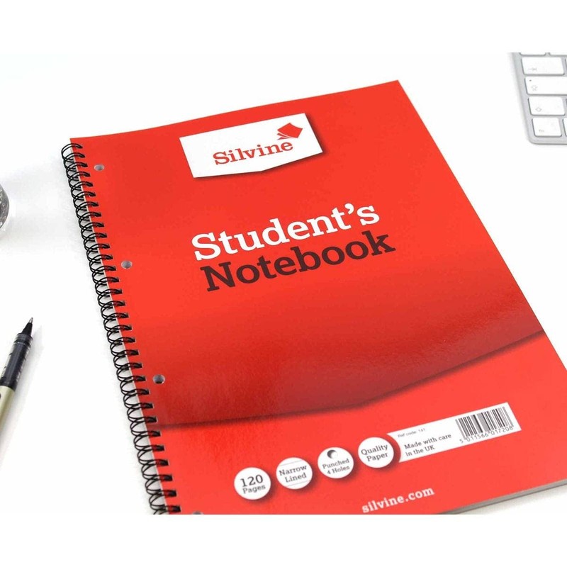 Silvine A4 Twin Wire Student's Notebook. 120 Pages Ruled Ruled