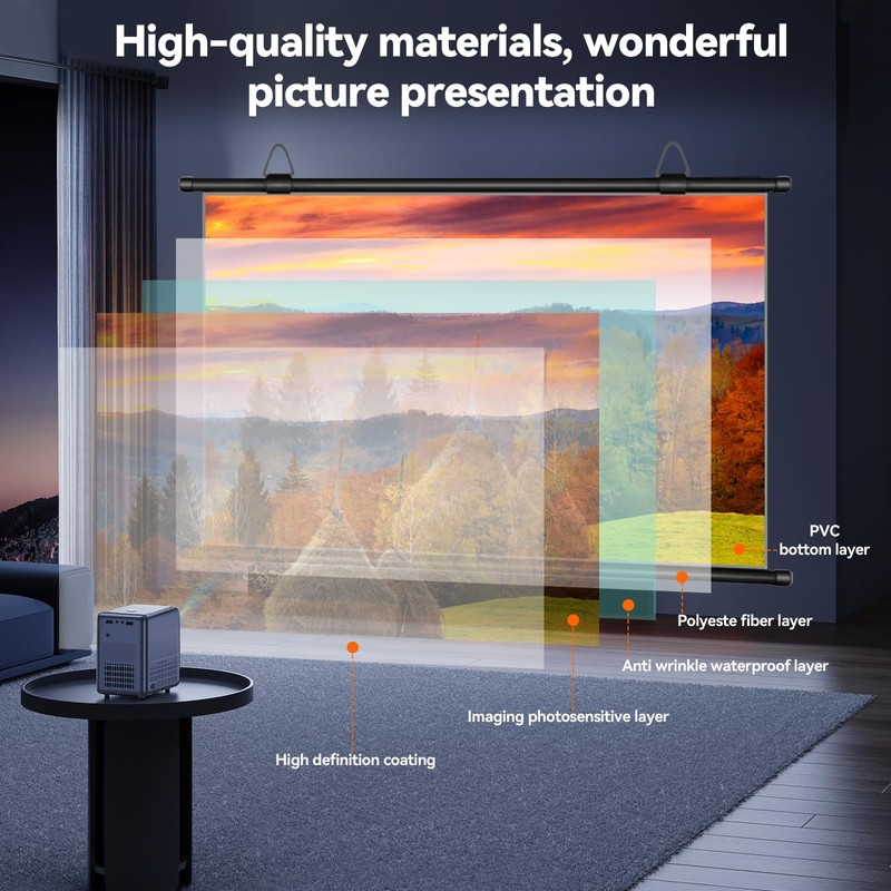 XIAOHUI Premium Portable Outdoor Projector Screen, 120 Inch, 16:9 Aspect