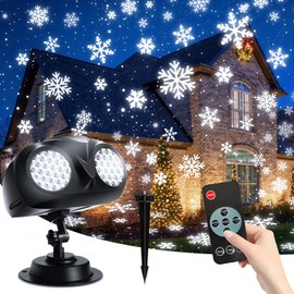 Trakxy Christmas Snowflake Projector Lights Outdoor Dynamic Owl Shape Rotating Snowfall LED Landscape Ceiling Light with Remote Control Timer for House Xmas Holiday Party Outside Decoration Projector