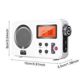 Shower Radio Speaker, AM/FM Radio with LCD Display,Portable Stereo Radio with Earphone Port for Home, Beach,Hot Tub, Bathroom, Outdoor