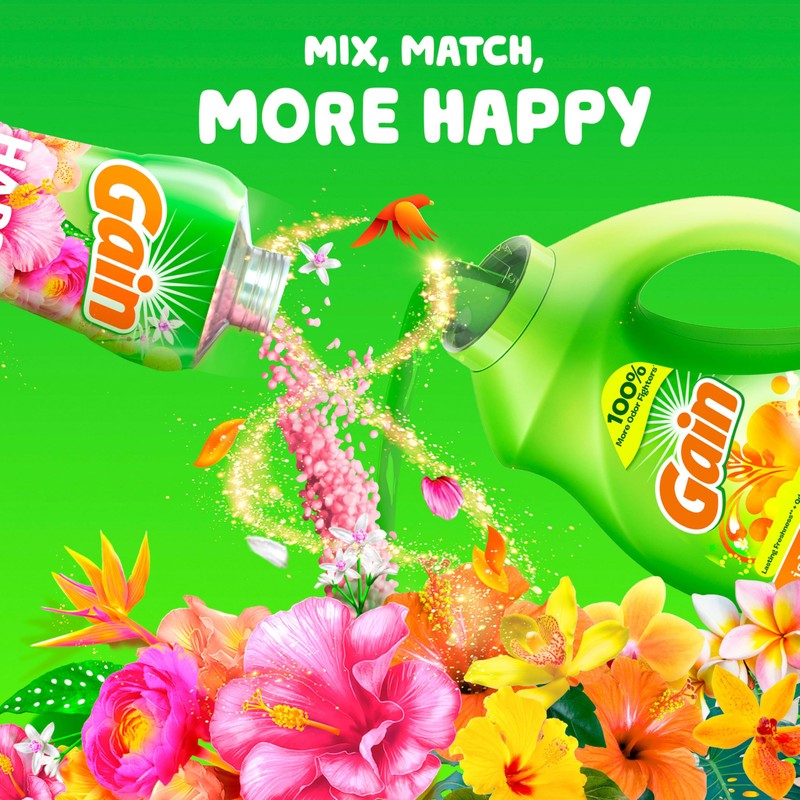 Gain + Aroma Boost Liquid Laundry Detergent, Island Fresh Scent,