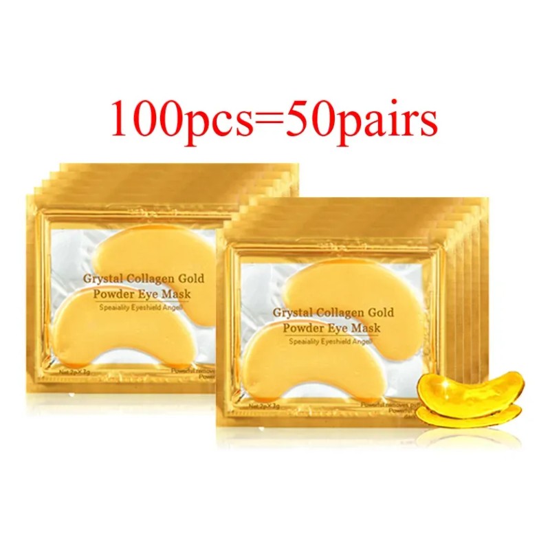 50 Pares De Parches Para Ojos Crystal Gold Que Eliminan