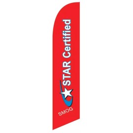 STAR CERTIFIED Banner Flag Sign Only Custom Designed Advertising Unique WINDLESS