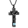 Black Cross Urn Necklace For Ashes Of Loved Ones With