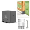 6 Pcs Post Base,4"x 6"Post Brackets(Acturl3.6 x5.6), Heavy Duty Black