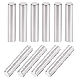 TOP-VIGOR 10Pcs 8mm x 40mm Dowel Pins Shelf Support Pegs, 304 Stainless Steel Cylindrical Shelf Support Pin Fasten Elements Silver Tone