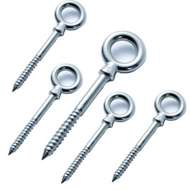 Pack of 6 Eye Bolts M6, Stainless Steel Eye Bolt, Stainless Steel M6 Wood with Thread, for Attaching and Hanging, Hardware Eye Bolts, Not Easy to Corrode