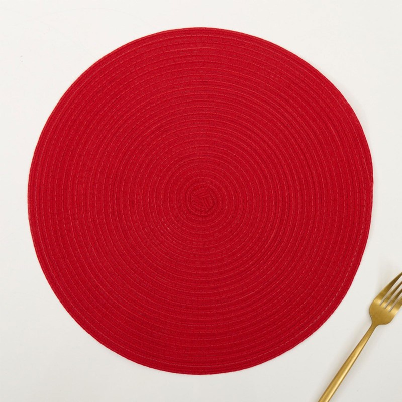 marysgift Red Coasters for Drinks, Round Woven Coasters Set of