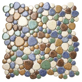 Parrotile Matte Pebble Tiles for Shower Floor Mosaic Tile for Bathroom Wall Backsplash Floor Non Slip [5 Sheets]