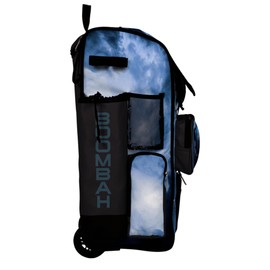 Boombah Rolling Superpack Baseball/Softball Gear Bag - Telescopic Handle - Holds 4 Bats - Wheeled Version - Mustang Black/White/Storm