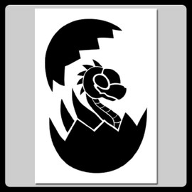 Hatching Baby Dragon in Egg Stencil Cute Dragons Fantasy Fun! (Small (5 X 7 inches, Image Dimensions 4 X 6))