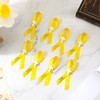 50 Pcs Memorial Funeral Ribbon with Cross Pins, Yellow