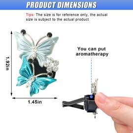 ZIMISI Dual Butterfly Car Dashboard Air Vent Trim Clips, Bling Rhinestone Auto Diffuser Air Outlet Clip, Cute Vehicle Interior Decoration Accessories for Women Girls (4Pcs/Blue)