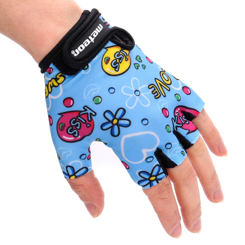 meteor Kid Cycling Gloves With Short Half Fingers Fastened Children