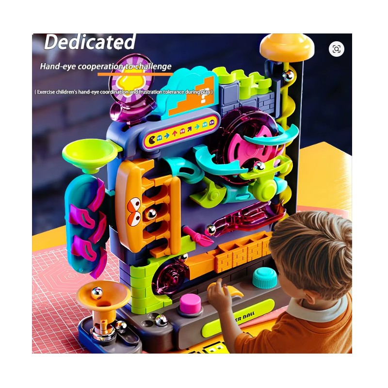 Toolzia Montessori Multi-Layer Rolling Ball Track Toy