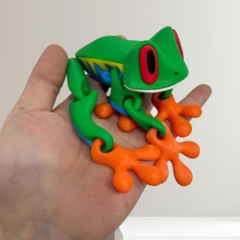 Magnetic 3D Printed Frog–Animals, Articulated Frog Decoration with Movable Legs,Used as Refrigerator Magnets,Home Office &Car Decor,Pocket Pet,Science Decoration,Unique Gift Adults (7 Colors)
