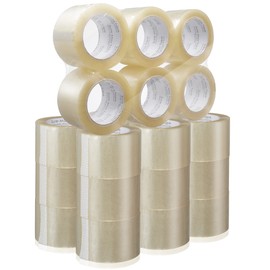 Sure-Max 24 Rolls Extra-Wide Shipping & Packing Tape (3" x 110 yard/330' Each) - Moving & Adhesive Carton Sealing - 2.0mil Clear