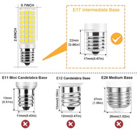 8206232A Microwave Oven Light Bulbs,2 Pack 8w 110v E17 Under Hood Microwave Oven Light Replacement Parts,Exact Fit for Whirlpool Maytag Microwaves - Replaces 1890433 8206232 AP4512653 (Daylight White)