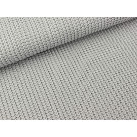 Nooteboom Knitted Fabric Chunky Knit Ribbed Light Grey Plain