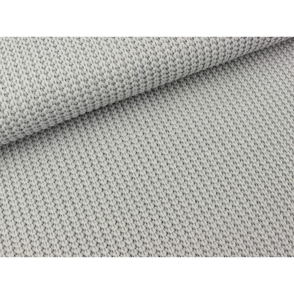 Nooteboom Knitted Fabric Chunky Knit Ribbed Light Grey Plain