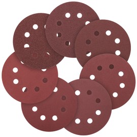 CoCud 80 Pcs 5 Inch Sanding Disc 40/60/80/100/150/180/240/320 Grit 8 Hole Round Hook and Loop Sandpaper for Random Orbital Sander Automotive Car