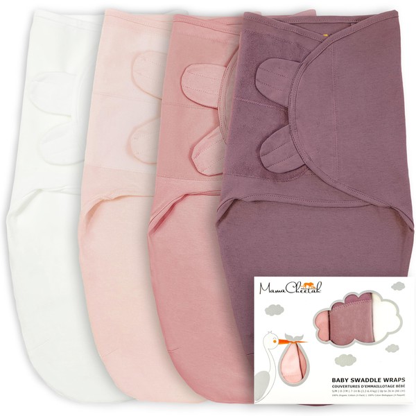 Mama Cheetah Baby Swaddle Sack, Organic Cotton Swaddle Blanket, Adjustable
