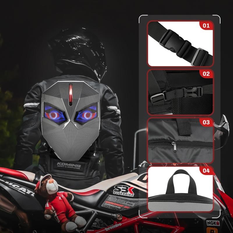 Motorcycle Backpack for Men, LED Backpack With DIY Programmable Full