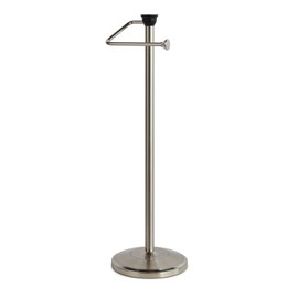 zccz Toilet Paper Holder with Storage - Free Standing Toilet Paper Holder - Nickel Finish Tissue Holder - Holds up to 5 Mega Rolls - No Tools Required for Free Standing Toilet Paper Holder - Nickel