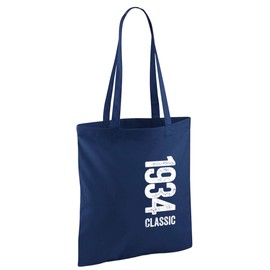 D Design Invent Print! 90th Birthday Gift Bag for Men Women Funny Gift Tote Shopping Age 90 Present 42cm x 38cm (Navy)
