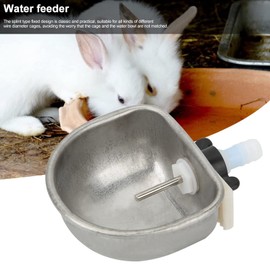 Rabbit Feeder Bowl , 10PCS Rabbit Breeding Equipment with Bowl , Anti Scratch Stainless Steel Nipple Drinking Water Bowl , for Rabbit Squirrels Chinchilla Hamster Ferret