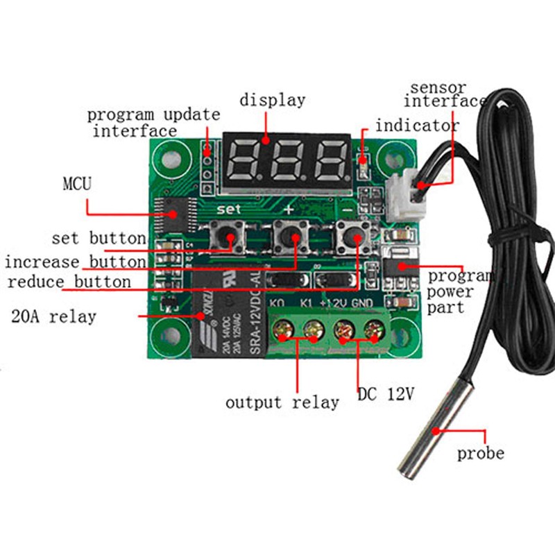 Generic W1209 DC 12V -50 to +110 Temperature Control Switch