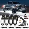 8 Pods White LED Rock Lights for with Switch Extension