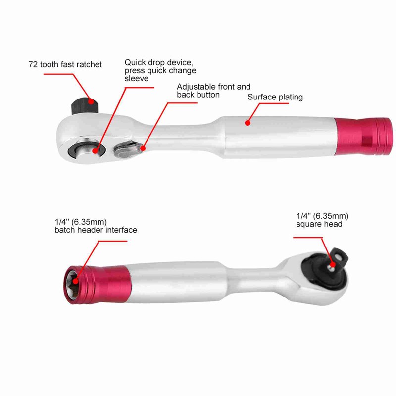 Mini 1/4 Inch Rachet Wrench Set Repair Tool For Vehicle