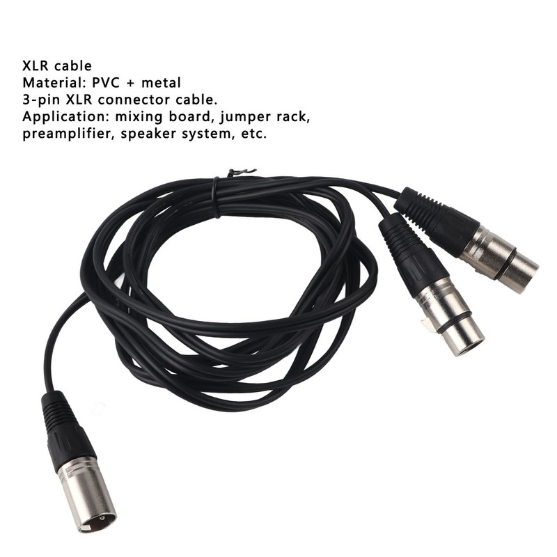 XLR Male to Dual XLR Female Cable Microphone Stereo Balanced