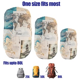 SANDIAN, Waterproof Backpack Rain Cover, 25-80L Capacity, Stretchable Fit, TPU Coated, All Weather Resistant, Anti-Slip, Lightweight, Universal Fit [Journey]