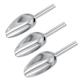 Olmaanseta Small Ice Scoop for Freezer,Stainless Steel Ice Scooper For Ice Bucket,Metal Food Scoop For Ice Machine 6 Ounces 3 Packs