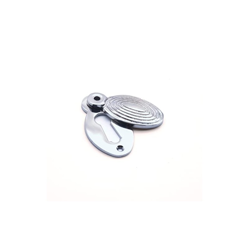 Oval Shaped Beehive/Reeded Door Lock Keyhole Escutcheons in Various Finishes