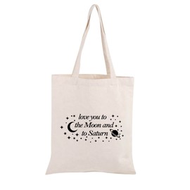 TOBGB Music Lover Gift for Fans Singer Gift Seven Album Inspired Tote Bag (Moon And Saturn tote CA)