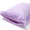 Francfranc Sheer Check Ruffle Pillow Cover 70x50cm Purple New Life