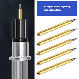 Create idea 15-Piece Vinyl Cutting Blades 45 Degree Blade with Fine Tip Compatible with Cricut Maker Maker3 Compatible with Explore Air Air2 23.8 x 17.3 x 4.7 mm (Gold)