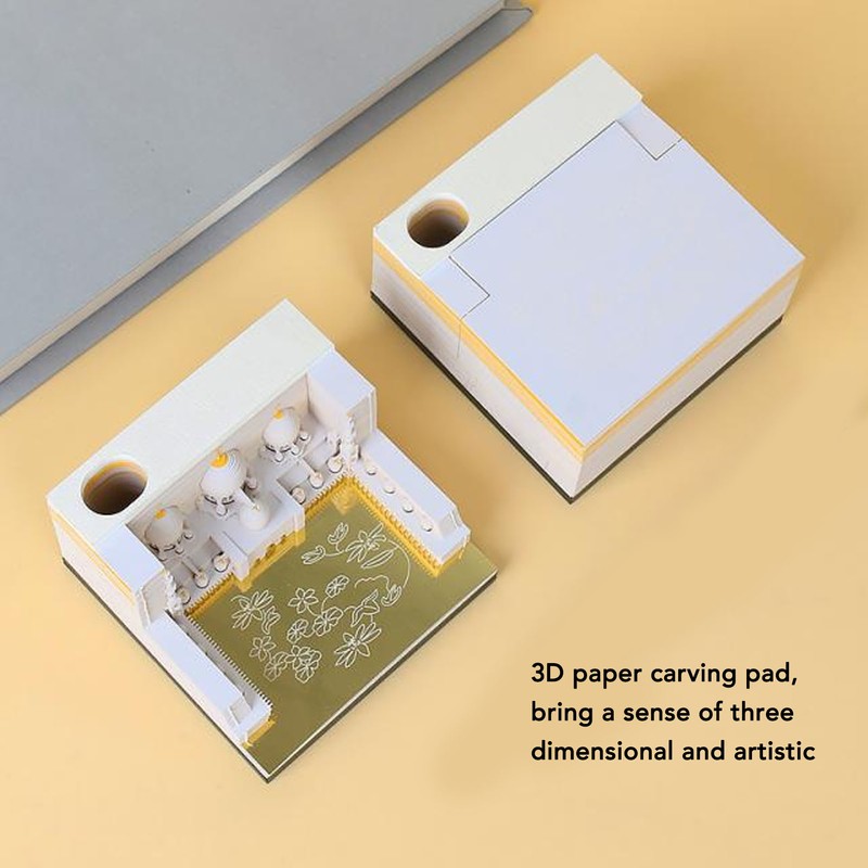 3D Mosque Notepad LED Lights 3D Tear Away Paper Sculpture