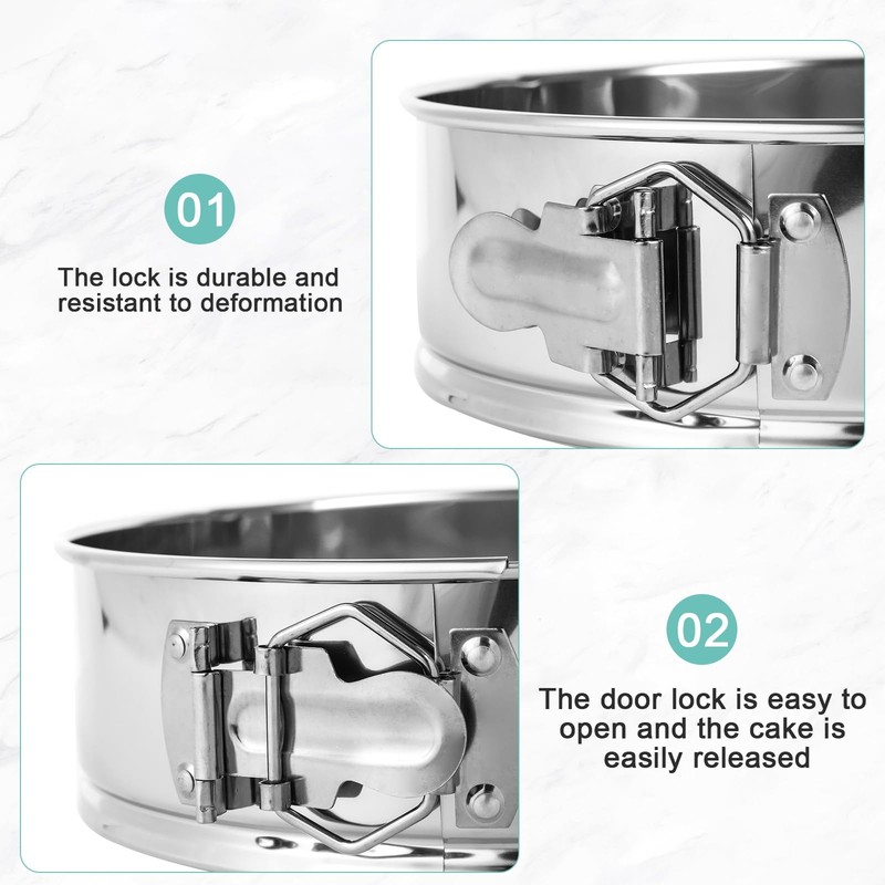 Spmarkt 10-inch Stainless Steel Springform Pan with Silicone Protector, Removable