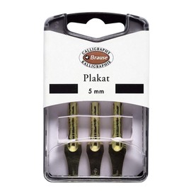 Brause 375505B - Box of 3 Metal Nibs, Poster 5 mm, Ideal for Calligraphy & Lettering, 1 Box